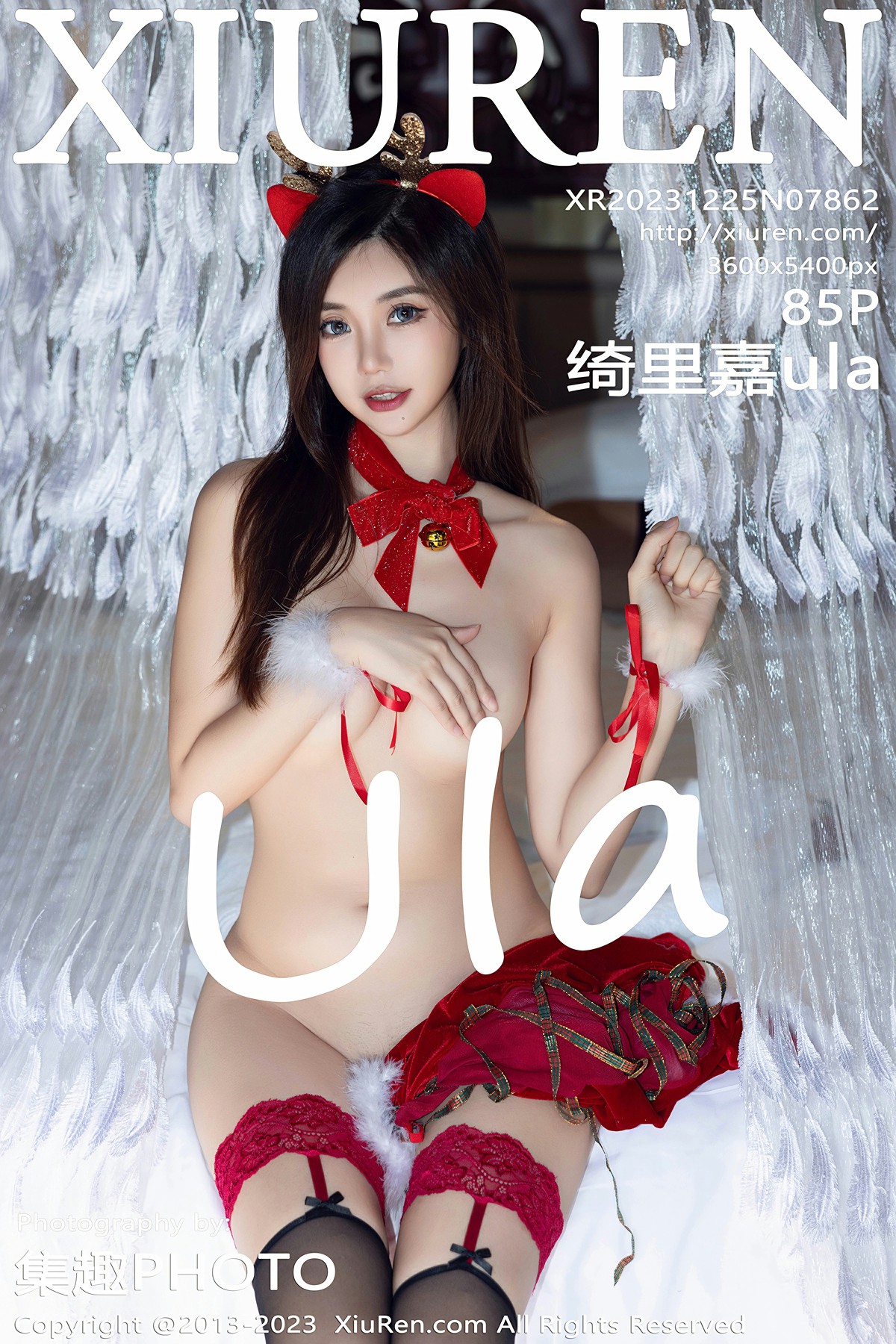[XiuRen秀人网] 2023.12.25 No.7862 绮里嘉ula 性感红色圣诞主题 三亚心愿旅拍写真
