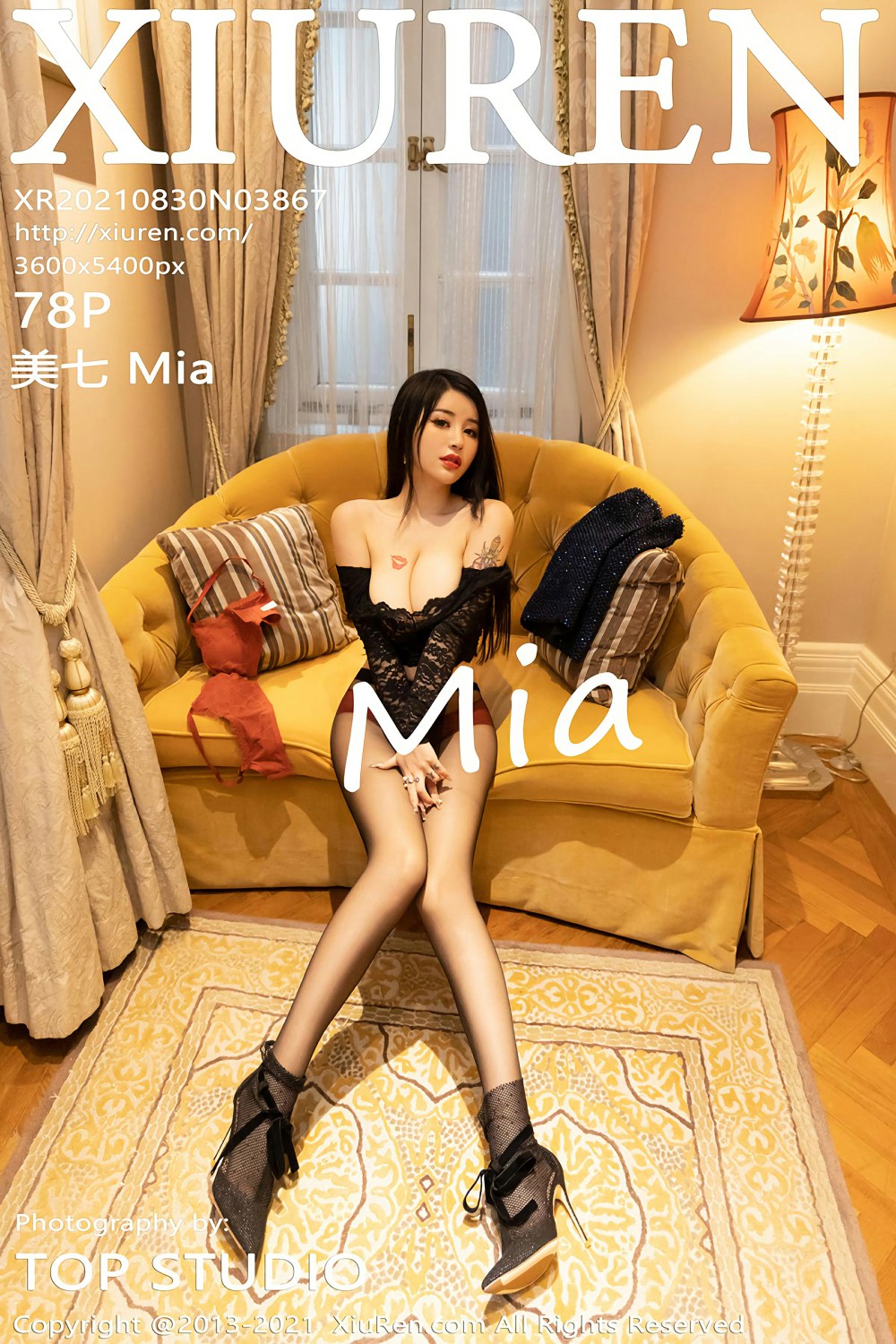 [XiuRen秀人网] 2021.08.30 No.3867 美七 Mia 黑色镂空服饰与极致黑丝