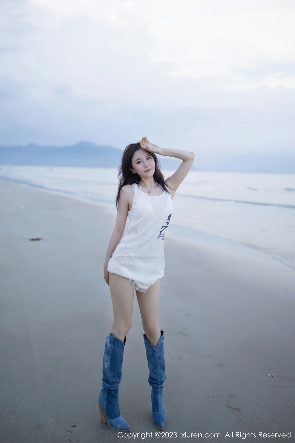 [XiuRen秀人网] 2023.06.02 No.6852 鱼子酱Fish 性感白色比基尼 巴厘岛旅拍写真 [80+1P]