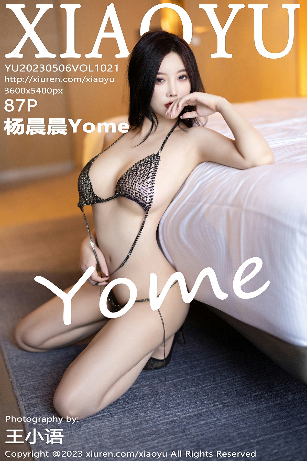 [XIAOYU语画界] 2023.05.06 VOL.1021 杨晨晨Yome 黑色连衣长裙 镂空式内衣 性感写真